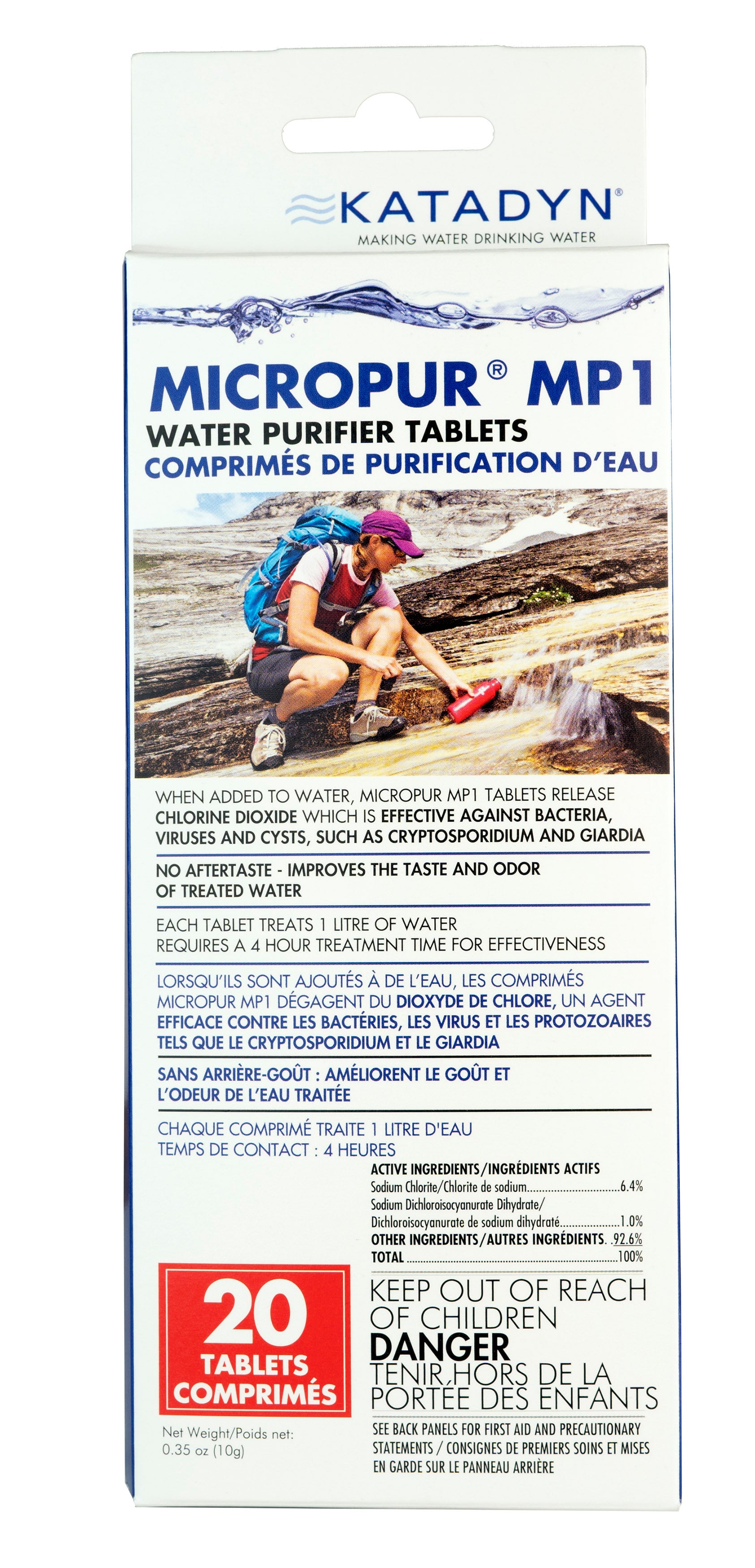 Katadyn Micropur MP1 Water Purifier Tablets (Package of 20) - Practical ...