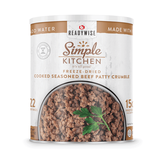 Simple Kitchen #10 Can: Freeze-Dried Seasoned Beef Patty Crumbles