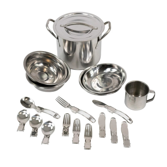 Emergency Zone 4 Person Stainless Steel Cooking Set