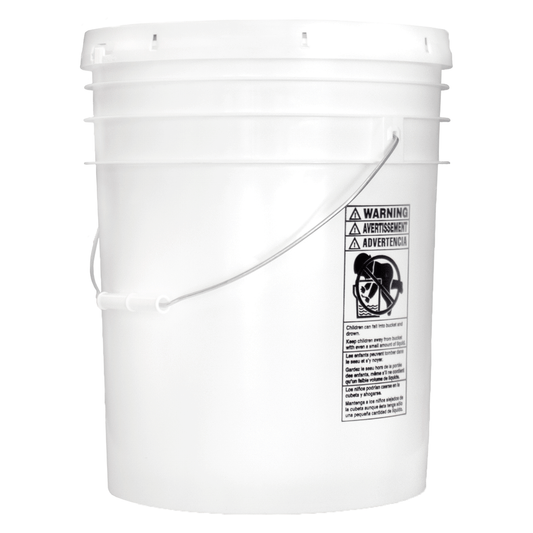 5 Gallon Food Grade Bucket with Lid, White (Single)