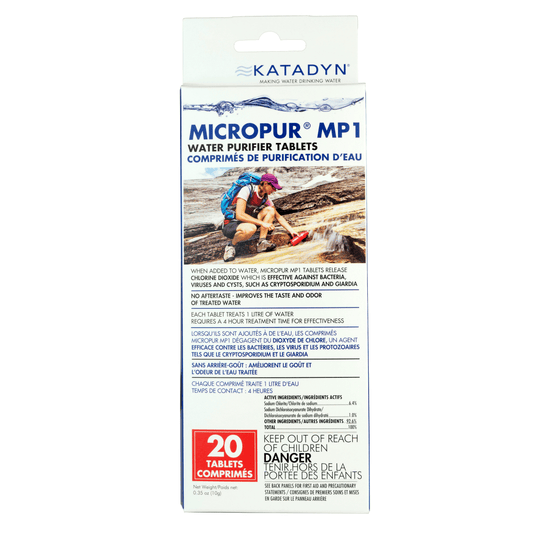 Katadyn Micropur MP1 Water Purifier Tablets (Package of 20)