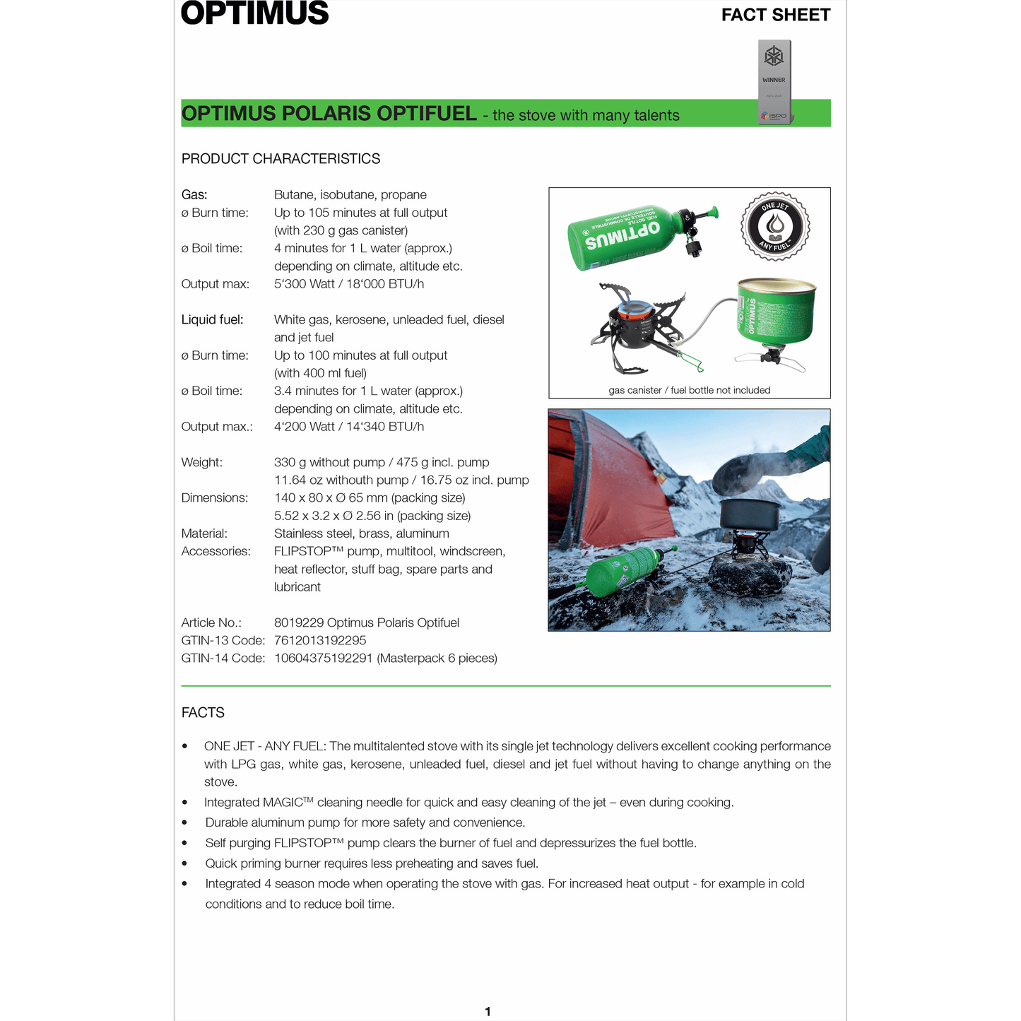 Optimus Polaris Optifuel Stove