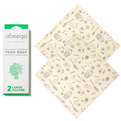 Abeego Large Square Food Wraps (Two)