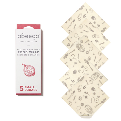 Abeego Small Square Food Wraps (Five)