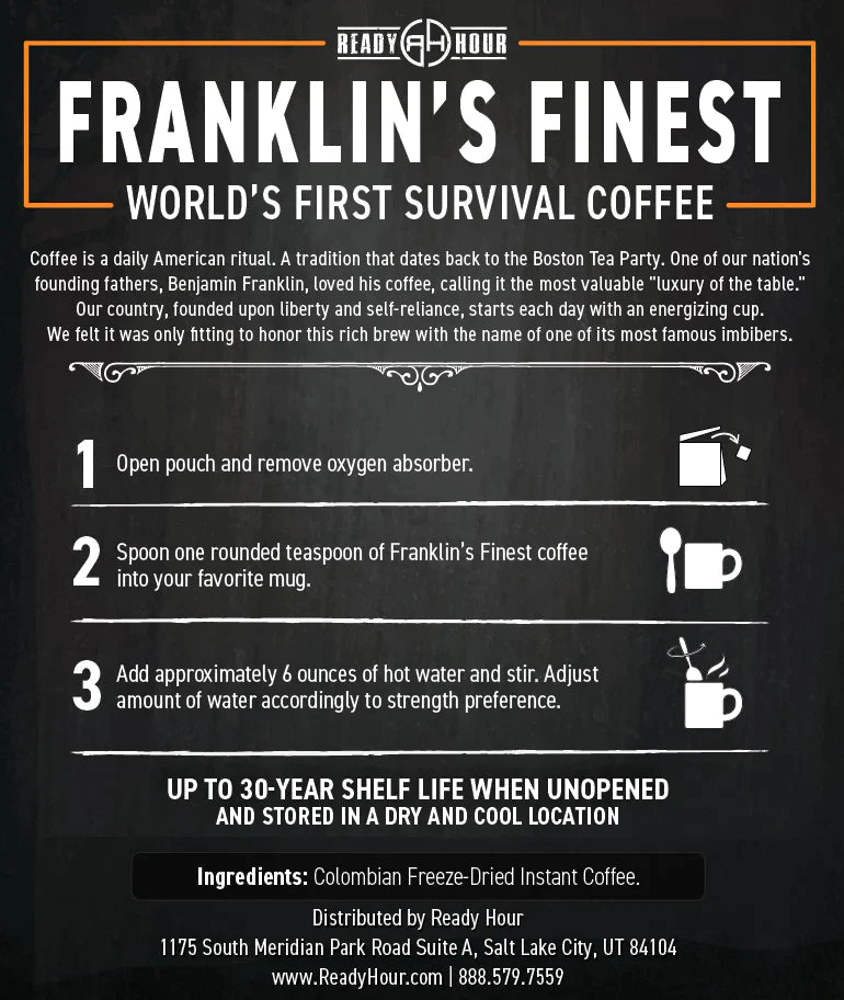 Franklin's Finest Survival Coffee (60 servings)