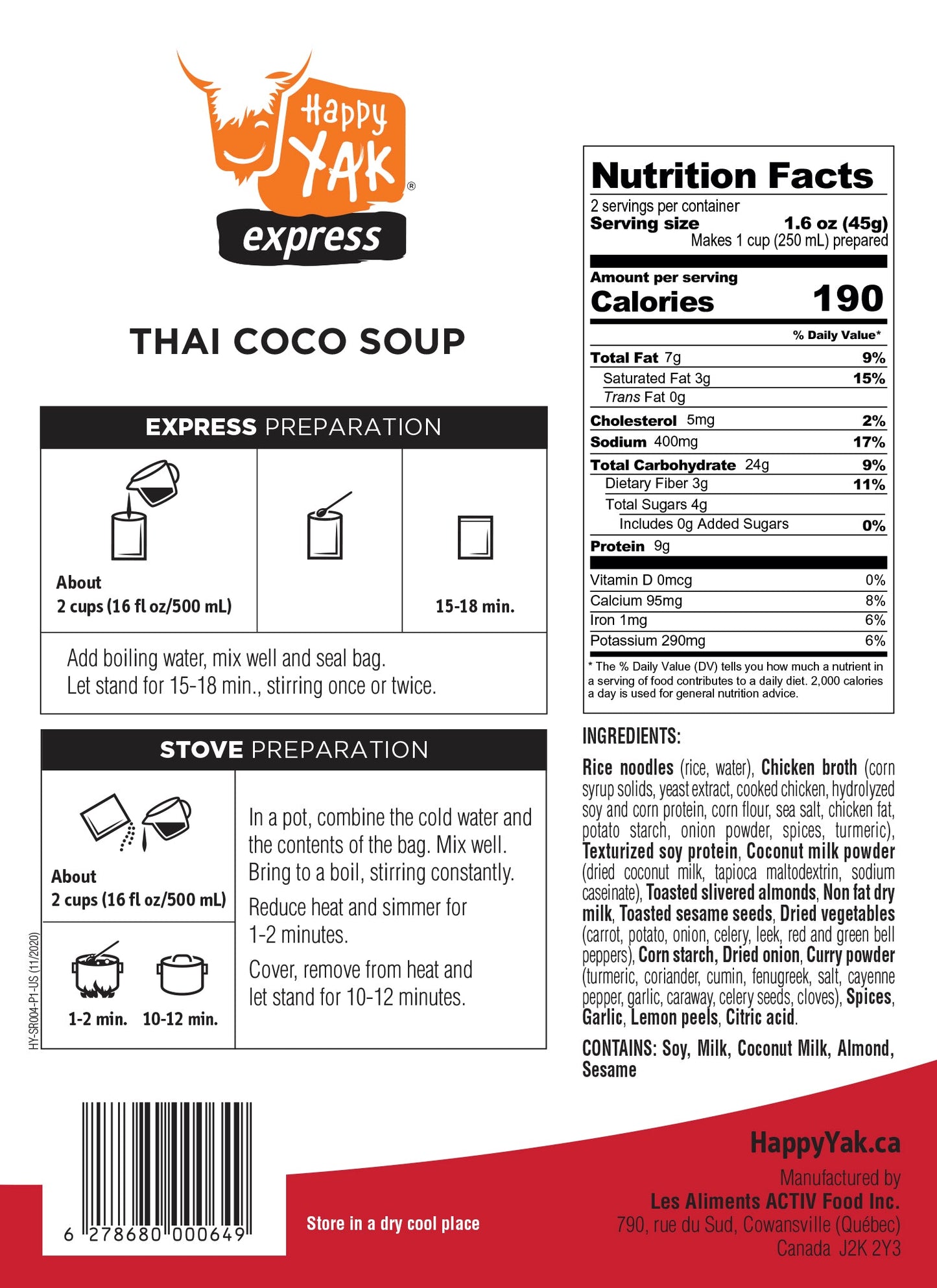 Happy Yak Thai Coco Soup