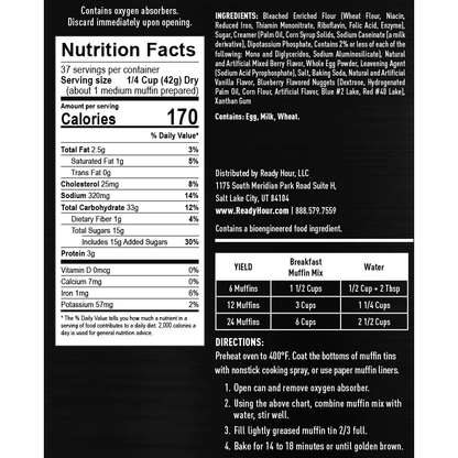 ready hour #10 can breakfast muffins nutritional information and directions