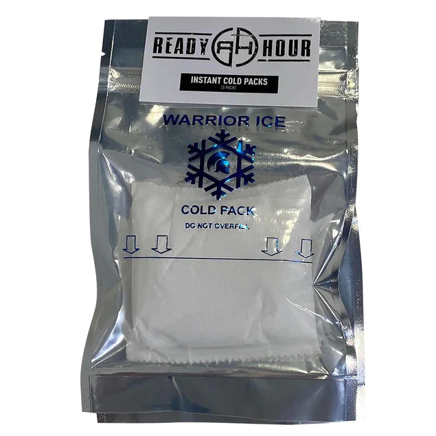 ready hour instant cold pack in silver packaging