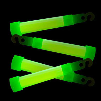 green glow sticks glowing in the dark