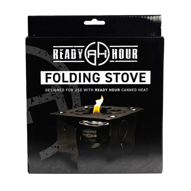 ready hour folding stove black packaging