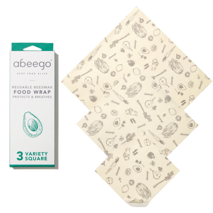 Abeego Variety Square Food Wraps (Three)