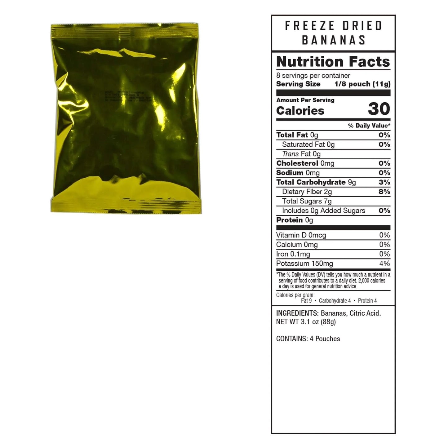 Readywise emergency food supply 120 serving  freeze dried fruit bucket freeze dried bananas nutritional information