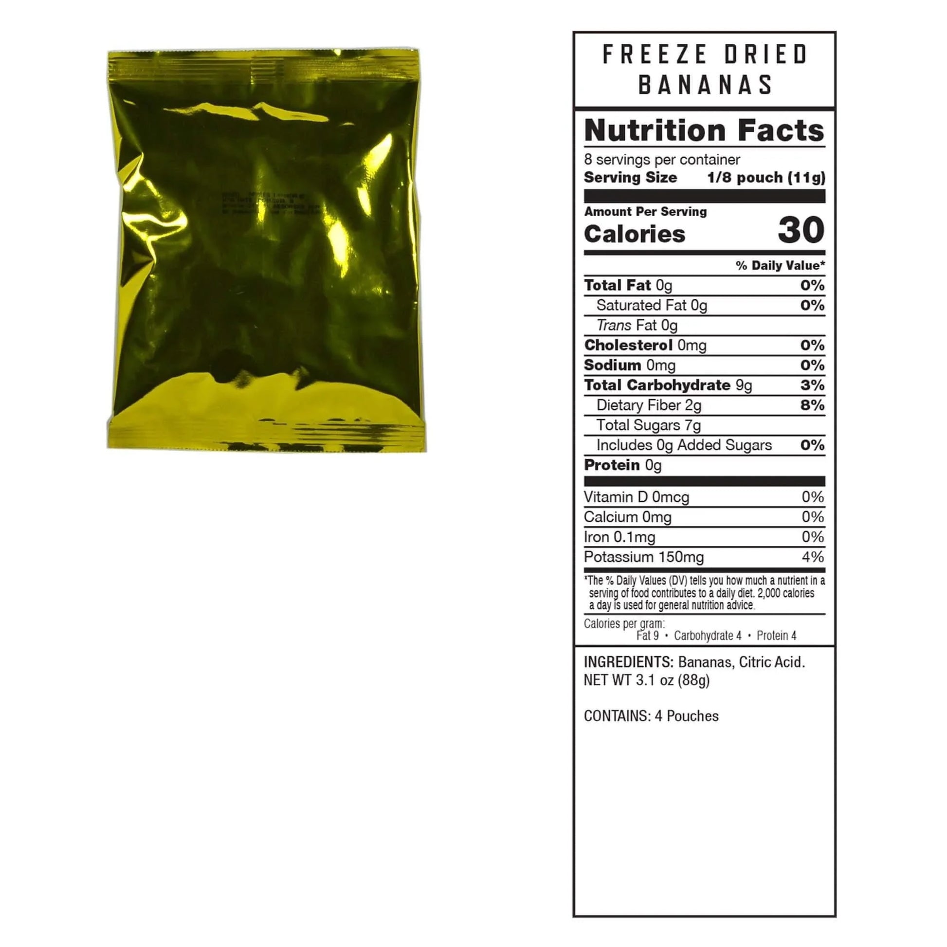 Readywise emergency food supply 120 serving  freeze dried fruit bucket freeze dried bananas nutritional information